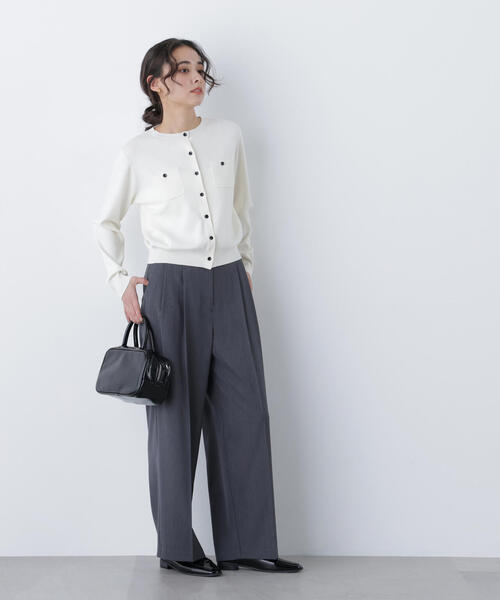 N.（N. Natural Beauty Basic）（エヌエヌナチュラルビューティーベーシック）の「ベーシックポケットカーデ（カーディガン/ボレロ・レディース・ピンク/グリーン/オフホワイト・ﾌﾘ-）」の18枚目の写真