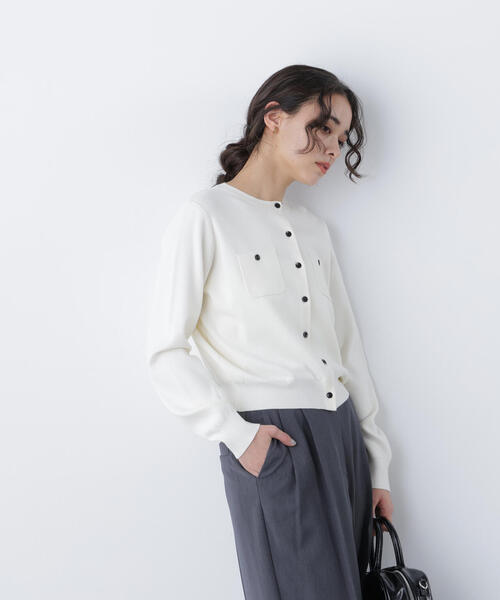 N.（N. Natural Beauty Basic）（エヌエヌナチュラルビューティーベーシック）の「ベーシックポケットカーデ（カーディガン/ボレロ・レディース・ピンク/グリーン/オフホワイト・ﾌﾘ-）」の22枚目の写真