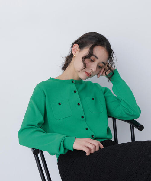 N.（N. Natural Beauty Basic）（エヌエヌナチュラルビューティーベーシック）の「ベーシックポケットカーデ（カーディガン/ボレロ・レディース・ピンク/グリーン/オフホワイト・ﾌﾘ-）」の12枚目の写真