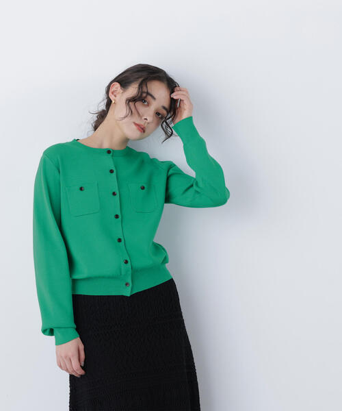 N.（N. Natural Beauty Basic）（エヌエヌナチュラルビューティーベーシック）の「ベーシックポケットカーデ（カーディガン/ボレロ・レディース・ピンク/グリーン/オフホワイト・ﾌﾘ-）」の10枚目の写真