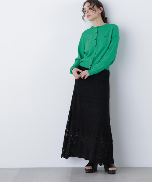 N.（N. Natural Beauty Basic）（エヌエヌナチュラルビューティーベーシック）の「ベーシックポケットカーデ（カーディガン/ボレロ・レディース・ピンク/グリーン/オフホワイト・ﾌﾘ-）」の9枚目の写真