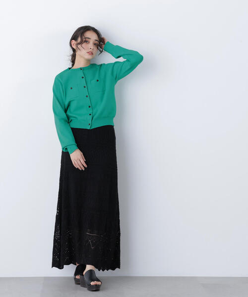 N.（N. Natural Beauty Basic）（エヌエヌナチュラルビューティーベーシック）の「ベーシックポケットカーデ（カーディガン/ボレロ・レディース・ピンク/グリーン/オフホワイト・ﾌﾘ-）」の8枚目の写真