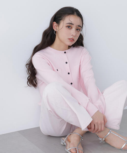 N.（N. Natural Beauty Basic）（エヌエヌナチュラルビューティーベーシック）の「ベーシックポケットカーデ（カーディガン/ボレロ・レディース・ピンク/グリーン/オフホワイト・ﾌﾘ-）」の3枚目の写真