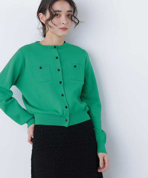 N.（N. Natural Beauty Basic）（エヌエヌナチュラルビューティーベーシック）の「ベーシックポケットカーデ（カーディガン/ボレロ・レディース・ピンク/グリーン/オフホワイト・ﾌﾘ-）」の2枚目の写真