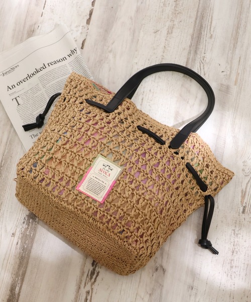 AVOCA(アヴォカ)の「【AVOCA/アヴォカ】Paper Tote Bag/巾着 ペーパートートバッグ(トートバッグ・レディース・ブラック/アイボリー/ブラウン・FREE)」の8枚目の写真