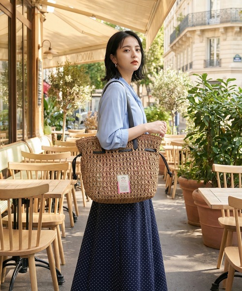 AVOCA(アヴォカ)の「【AVOCA/アヴォカ】Paper Tote Bag/巾着 ペーパートートバッグ(トートバッグ・レディース・ブラック/アイボリー/ブラウン・FREE)」の15枚目の写真