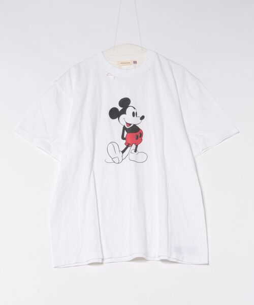 JUGLANS(ユグランス)の「【GOOD ROCK SPEED】 MICKEY MOUSE Tshirt 26FDS001W(Tシャツ/カットソー・メンズ・ホワイト/チャコール・M/L/XL)」の1枚目の写真