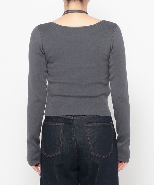 mysty woman（ミスティウーマン）の「ホルターネックロングスリーブニット　659276（ニット/セーター・レディース・オフホワイト/グレー/ブラック・FREE）」の11枚目の写真