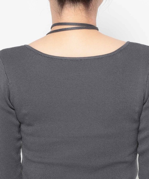 mysty woman（ミスティウーマン）の「ホルターネックロングスリーブニット　659276（ニット/セーター・レディース・オフホワイト/グレー/ブラック・FREE）」の15枚目の写真