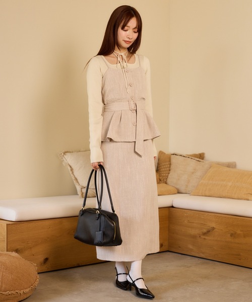 mysty woman（ミスティウーマン）の「ホルターネックロングスリーブニット　659276（ニット/セーター・レディース・オフホワイト/グレー/ブラック・FREE）」の6枚目の写真