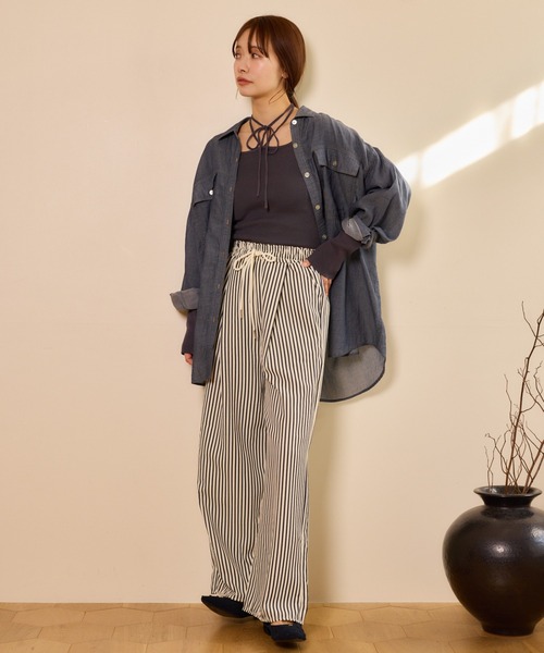 mysty woman（ミスティウーマン）の「ホルターネックロングスリーブニット　659276（ニット/セーター・レディース・オフホワイト/グレー/ブラック・FREE）」の8枚目の写真