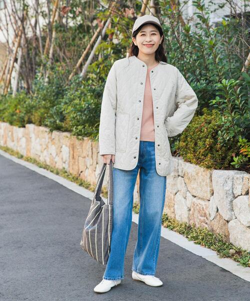 URBAN RESEARCH DOORS(アーバンリサーチドアーズ)の「カポックキルトミドルジャケット(ダウンジャケット/コート・レディース・グレー系その他/アイボリー/ブラック・FREE)」の9枚目の写真