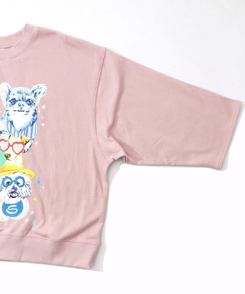 ScoLar(スカラー)の「161617:ラメ入りわんにゃん柄裏毛プルオーバー(Tシャツ/カットソー・レディース・イエロー/ネイビー/オートミール/ピンク・M)」の19枚目の写真