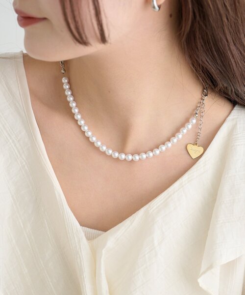 mystic（ミスティック）の「【Lara】パール×ボールネックレス（リング・レディース・シルバー・ONE SIZE）」の4枚目の写真