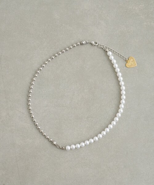 mystic（ミスティック）の「【Lara】パール×ボールネックレス（リング・レディース・シルバー・ONE SIZE）」の5枚目の写真