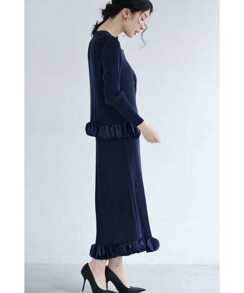 cawaii(カワイイ)の「花びら裾のプリーツカーディガンとワンピース2点セット【set】(ワンピース・レディース・ネイビー・FREE)」の12枚目の写真