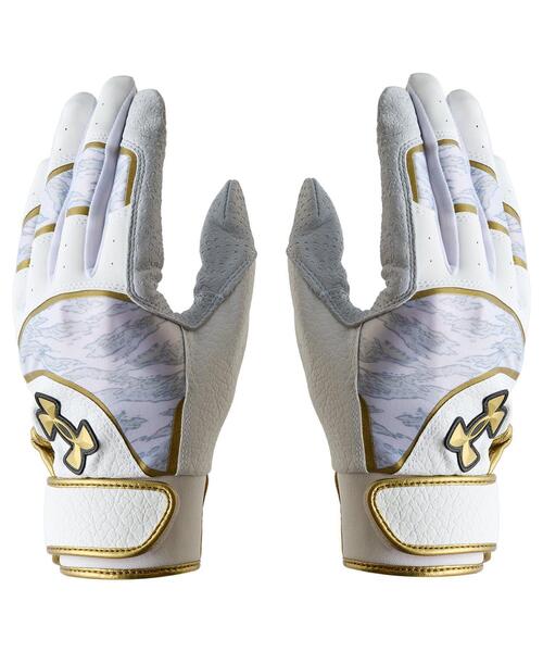 UNDER ARMOUR(アンダーアーマー)の「UAアンディナイアブル プロ バッティンググローブ(両手用)(ベースボール/メンズ)(手袋・メンズ・ホワイト・M/S/XL/L)」の1枚目の写真