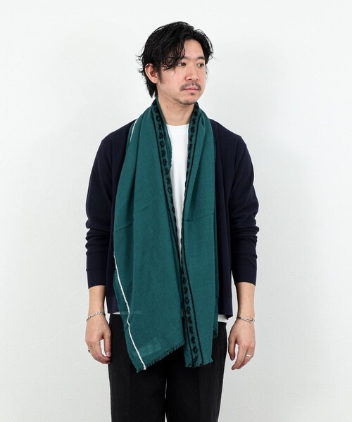 Johnstons of Elgin(ジョンストンズオブエルガン)の「【Johnstons of Elgin/ジョンストンズ・オブ・エルガン】ウール/カシミヤ/シルク/ストール Cyrus Scarf 70 WB002860(ストール/ショール・メンズ・グリーン系その他/ホワイト系その他/グレー系その他・FREE)」の19枚目の写真