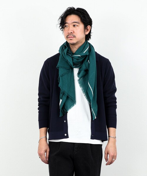 Johnstons of Elgin(ジョンストンズオブエルガン)の「【Johnstons of Elgin/ジョンストンズ・オブ・エルガン】ウール/カシミヤ/シルク/ストール Cyrus Scarf 70 WB002860(ストール/ショール・メンズ・グリーン系その他/ホワイト系その他/グレー系その他・FREE)」の21枚目の写真