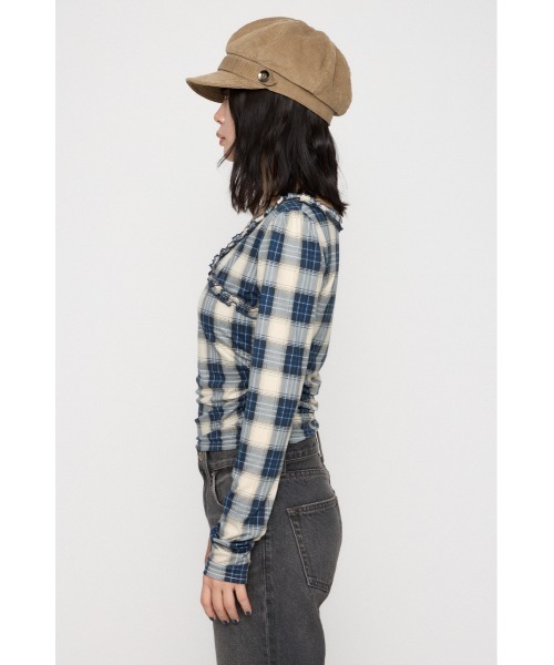 LAGUA GEM(ラグアジェム)の「FRILL COMPACT トップス(Tシャツ/カットソー・レディース・ブラック/ネイビー・FREE)」の11枚目の写真