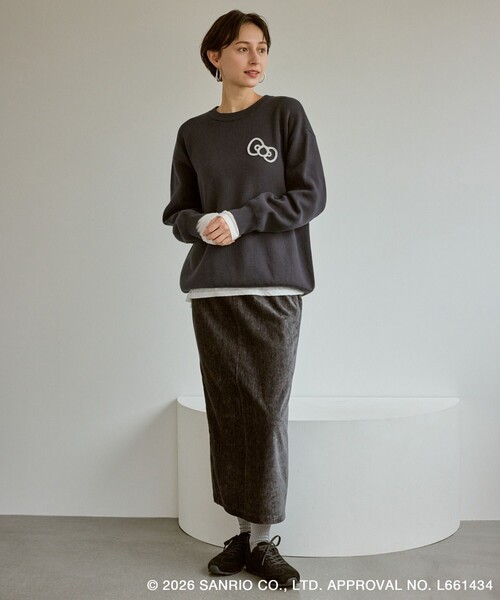 ハローキティコラボ（ハローキティコラボ）の「【ROPE' PICNIC×ハローキティ】ジャガードニットプルオーバー（ニット/セーター・レディース・キナリ/レンガ/グレー・FREE）」の6枚目の写真