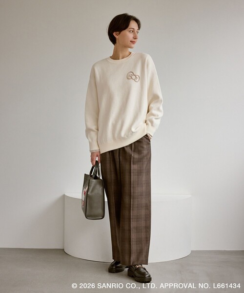 ハローキティコラボ（ハローキティコラボ）の「【ROPE' PICNIC×ハローキティ】ジャガードニットプルオーバー（ニット/セーター・レディース・キナリ/レンガ/グレー・FREE）」の12枚目の写真