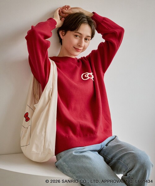 ハローキティコラボ（ハローキティコラボ）の「【ROPE' PICNIC×ハローキティ】ジャガードニットプルオーバー（ニット/セーター・レディース・キナリ/レンガ/グレー・FREE）」の20枚目の写真