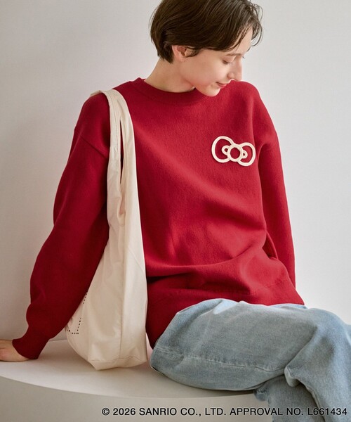 ハローキティコラボ（ハローキティコラボ）の「【ROPE' PICNIC×ハローキティ】ジャガードニットプルオーバー（ニット/セーター・レディース・キナリ/レンガ/グレー・FREE）」の21枚目の写真