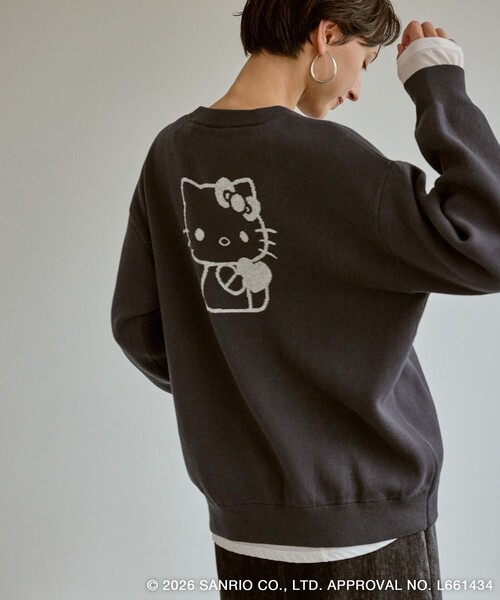 ハローキティコラボ（ハローキティコラボ）の「【ROPE' PICNIC×ハローキティ】ジャガードニットプルオーバー（ニット/セーター・レディース・キナリ/レンガ/グレー・FREE）」の2枚目の写真