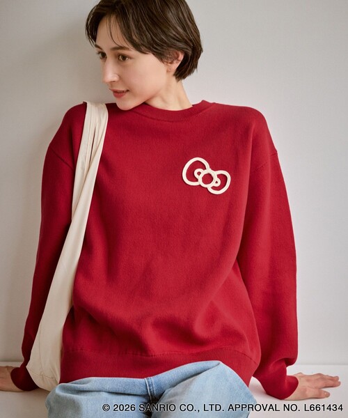 ハローキティコラボ（ハローキティコラボ）の「【ROPE' PICNIC×ハローキティ】ジャガードニットプルオーバー（ニット/セーター・レディース・キナリ/レンガ/グレー・FREE）」の3枚目の写真