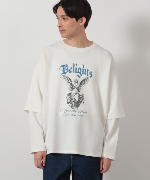 LAKOLE(ラコレ)の「フェイクレイヤードロンT / 639819(Tシャツ/カットソー・メンズ・ブラック/ホワイト/ボルドー・LARGE/MEDIUM)」の2枚目の写真