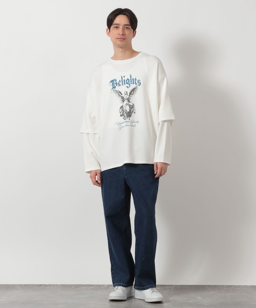 LAKOLE(ラコレ)の「フェイクレイヤードロンT / 639819(Tシャツ/カットソー・メンズ・ブラック/ホワイト/ボルドー・LARGE/MEDIUM)」の4枚目の写真
