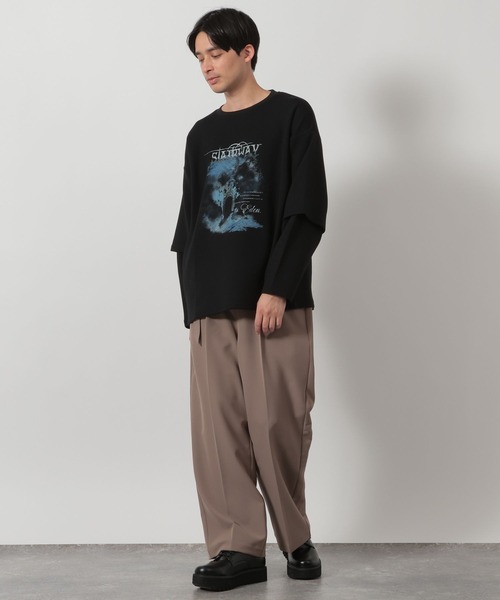 LAKOLE(ラコレ)の「フェイクレイヤードロンT / 639819(Tシャツ/カットソー・メンズ・ブラック/ホワイト/ボルドー・LARGE/MEDIUM)」の5枚目の写真
