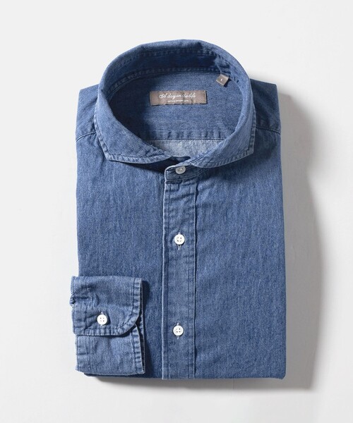 A DAY IN THE LIFE UNITED ARROWS（アデイインザライフユナイテッドアローズ）の「インディゴ ツイル カッタウェイカラーシャツ＜A DAY IN THE LIFE＞（シャツ/ブラウス・メンズ・ロイヤルブルー/ブラック/コバルトブルー・XL/L/M/S）」の8枚目の写真