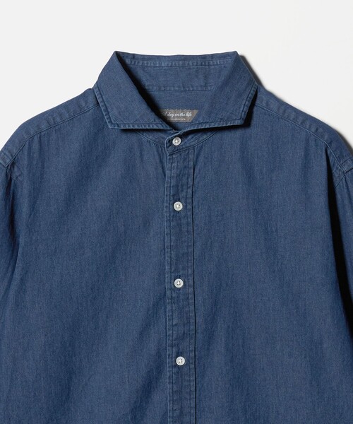 A DAY IN THE LIFE UNITED ARROWS（アデイインザライフユナイテッドアローズ）の「インディゴ ツイル カッタウェイカラーシャツ＜A DAY IN THE LIFE＞（シャツ/ブラウス・メンズ・ロイヤルブルー/ブラック/コバルトブルー・XL/L/M/S）」の16枚目の写真