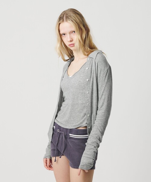 ATTISESSION（アティセッション）の「＜ATTISESSION＞ジャージー シャツ（シャツ/ブラウス・レディース・グレー系/ナチュラル・FREE）」の3枚目の写真