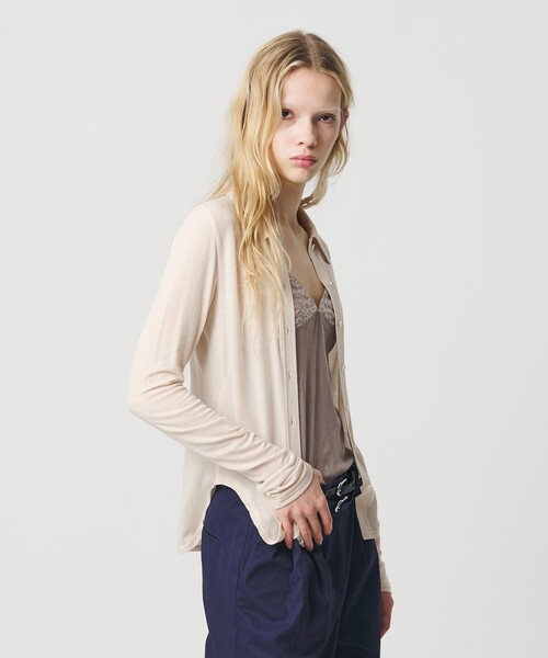 ATTISESSION（アティセッション）の「＜ATTISESSION＞ジャージー シャツ（シャツ/ブラウス・レディース・グレー系/ナチュラル・FREE）」の5枚目の写真