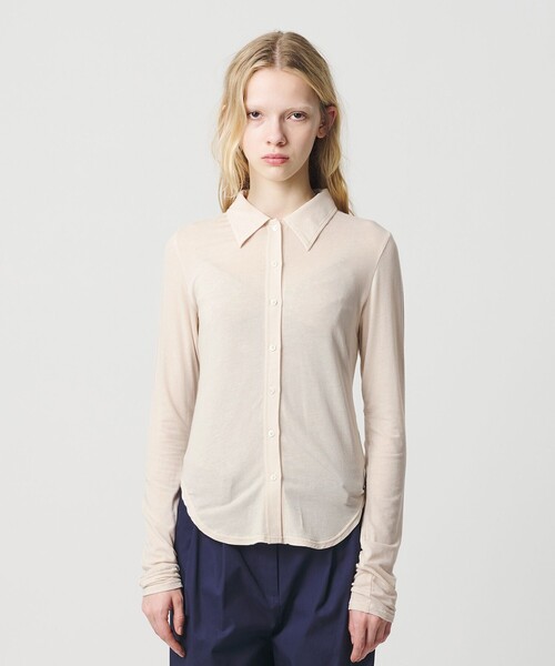 ATTISESSION（アティセッション）の「＜ATTISESSION＞ジャージー シャツ（シャツ/ブラウス・レディース・グレー系/ナチュラル・FREE）」の7枚目の写真