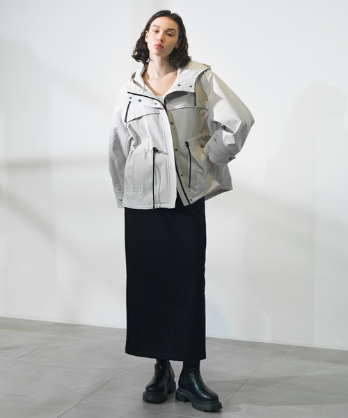 CITY TOKYO（シティトウキョウ）の「【CITY TOKYO/シティートウキョウ】シルケット裏毛ナロースカート（スカート・レディース・グレー/ブラック・2/1）」の9枚目の写真