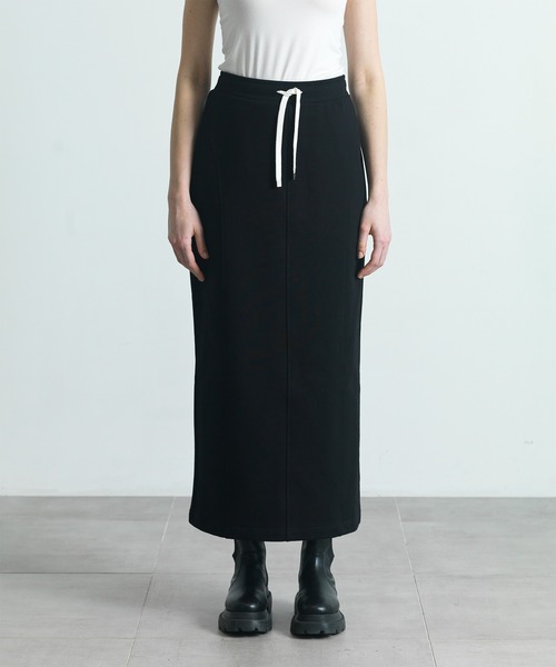 CITY TOKYO（シティトウキョウ）の「【CITY TOKYO/シティートウキョウ】シルケット裏毛ナロースカート（スカート・レディース・グレー/ブラック・2/1）」の11枚目の写真