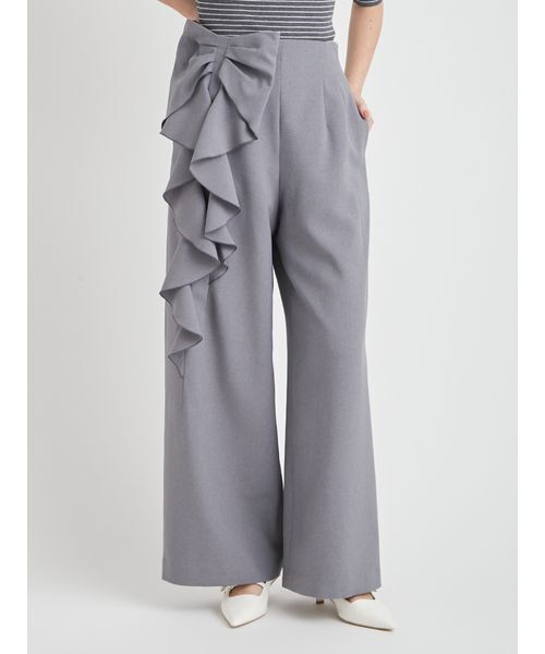 CELFORD(セルフォード)の「【洗える】リボンワイドパンツ(その他パンツ・レディース・アイボリー/グレー/インディゴブルー・36/38)」の7枚目の写真