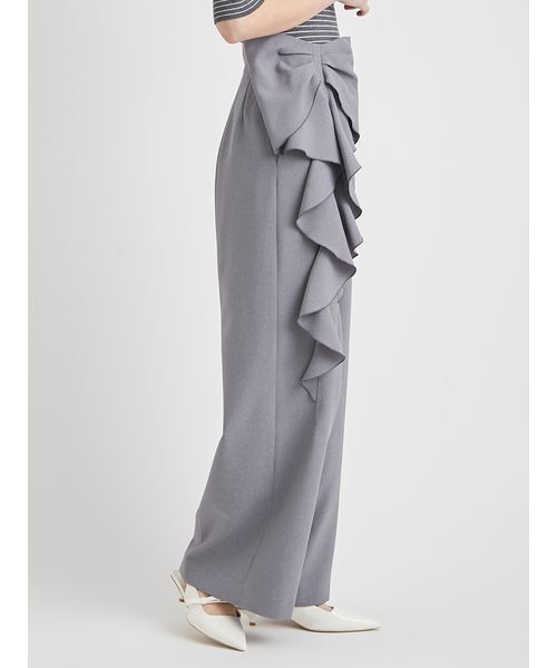 CELFORD(セルフォード)の「【洗える】リボンワイドパンツ(その他パンツ・レディース・アイボリー/グレー/インディゴブルー・36/38)」の9枚目の写真