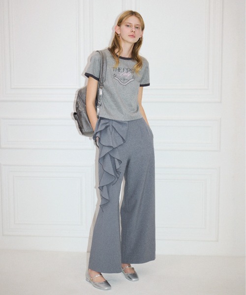 CELFORD(セルフォード)の「【洗える】リボンワイドパンツ(その他パンツ・レディース・アイボリー/グレー/インディゴブルー・36/38)」の2枚目の写真