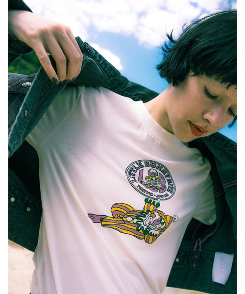 Little sunny bite(リトルサニーバイト)の「【8】【Little sunny bite 】Pierrot mini long tee(Tシャツ/カットソー・レディース・ブルー/ホワイト・FREE)」の2枚目の写真