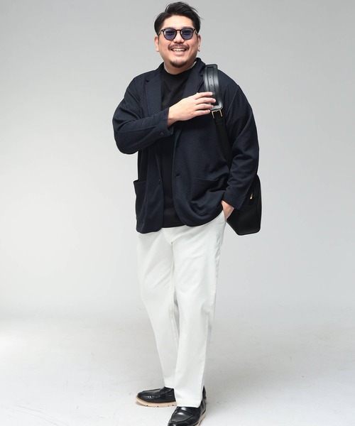 B&T CLUB(ビーティークラブ)の「ジャケット メンズ 大きいサイズ ランダムジャガード シングル テーラード B&T CLUB (ビーアンドティークラブ)(テーラードジャケット・メンズ・グレー/ネイビー・X1(3L~4L)/X2(4L~5L)/X3(6L~7L))」の14枚目の写真