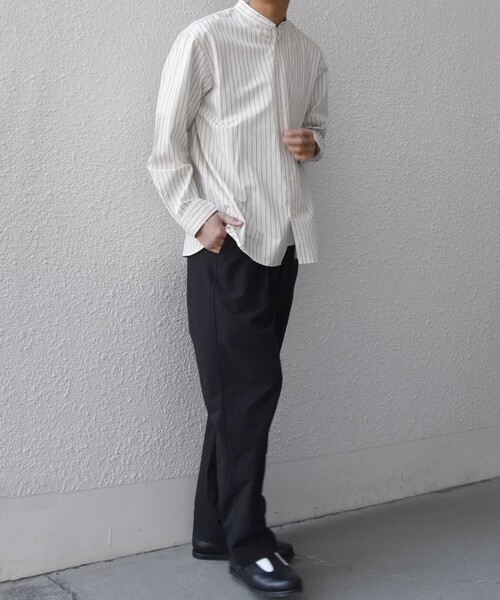 SHIPS any（シップス エニィ）の「SHIPS any:〈洗濯機可能〉コットン/リネン ストライプ バンドカラー シャツ 26SS◇（シャツ/ブラウス・メンズ・レッド/イエロー/ネイビー/ホワイト/ライトブルー・SMALL/X-LARGE/LARGE/MEDIUM）」の7枚目の写真
