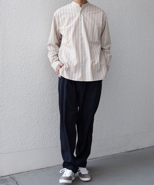 SHIPS any（シップス エニィ）の「SHIPS any:〈洗濯機可能〉コットン/リネン ストライプ バンドカラー シャツ 26SS◇（シャツ/ブラウス・メンズ・レッド/イエロー/ネイビー/ホワイト/ライトブルー・SMALL/X-LARGE/LARGE/MEDIUM）」の11枚目の写真