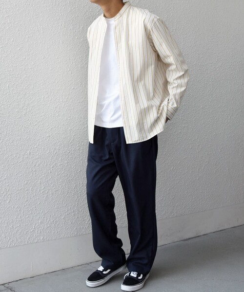 SHIPS any（シップス エニィ）の「SHIPS any:〈洗濯機可能〉コットン/リネン ストライプ バンドカラー シャツ 26SS◇（シャツ/ブラウス・メンズ・レッド/イエロー/ネイビー/ホワイト/ライトブルー・SMALL/X-LARGE/LARGE/MEDIUM）」の17枚目の写真
