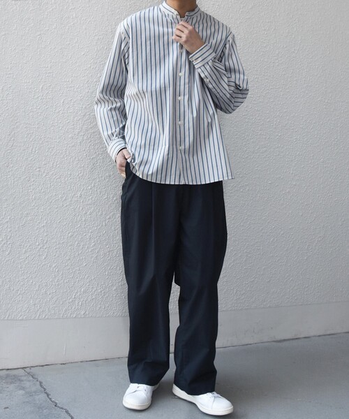 SHIPS any（シップス エニィ）の「SHIPS any:〈洗濯機可能〉コットン/リネン ストライプ バンドカラー シャツ 26SS◇（シャツ/ブラウス・メンズ・レッド/イエロー/ネイビー/ホワイト/ライトブルー・SMALL/X-LARGE/LARGE/MEDIUM）」の22枚目の写真