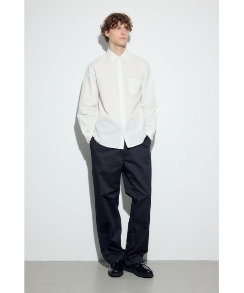 AZUL by moussy(アズールバイマウジー)の「【吸湿速乾、接触冷感】フレンチリネンCOOLMAXストライプシャツ 春服 夏服 秋服 羽織 冷房対策(シャツ/ブラウス・メンズ・ピンク系その他/グレー系その他/サックスブルー/ホワイト・MEDIUM/LARGE/X-LARGE)」の14枚目の写真